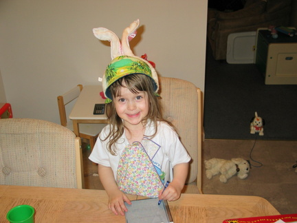 cora-in-hat-bunny-ears-and-collar-napkin-signs-cd-jacket-for-uncle-brad 12720645 o