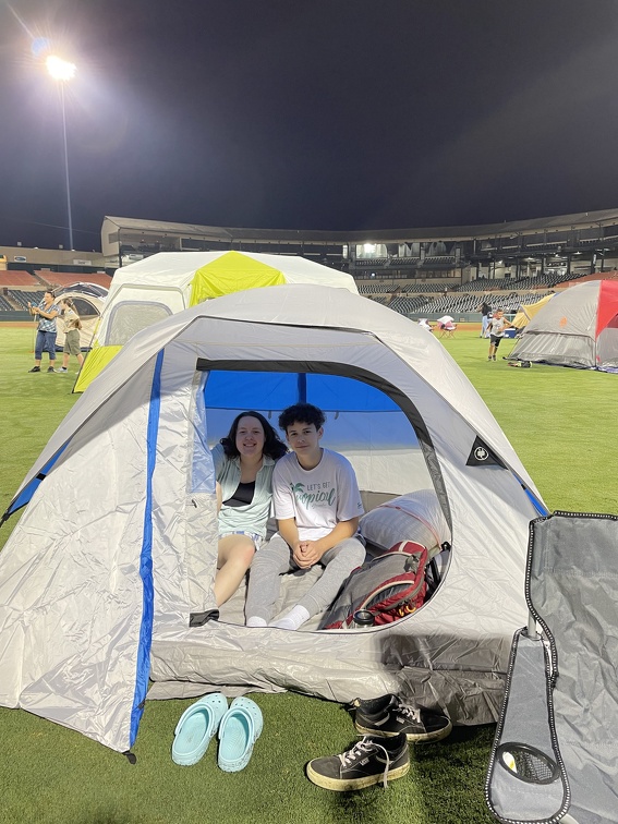 Callie and Cameron in our tent