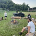 Brad, Cam, and Lucy at the fire ring